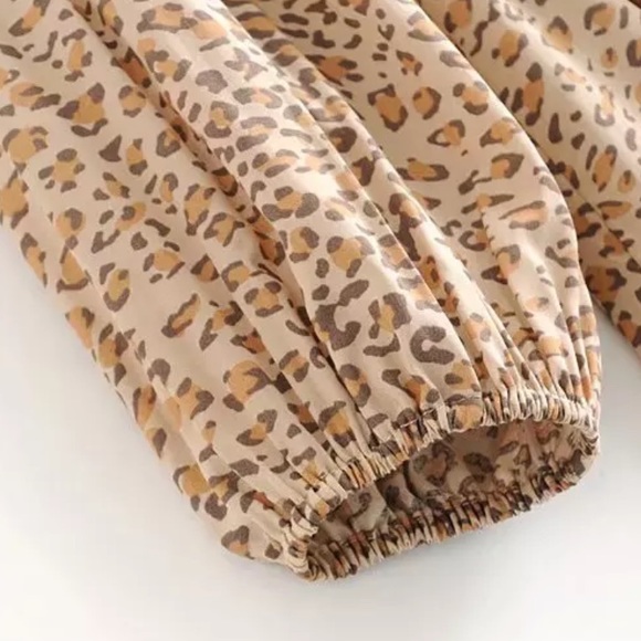 Bohemian Leopard Print Maxi Dress Button Up Gypsy - Picture 11 of 16